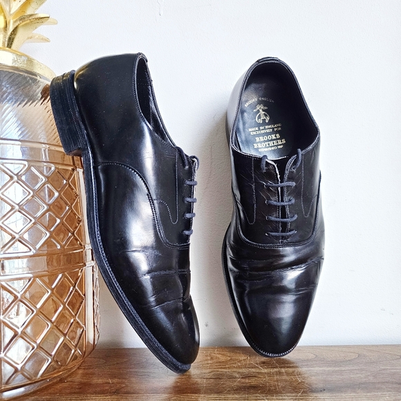 Brooks Brothers English Black Patent Genuine Leather Formal